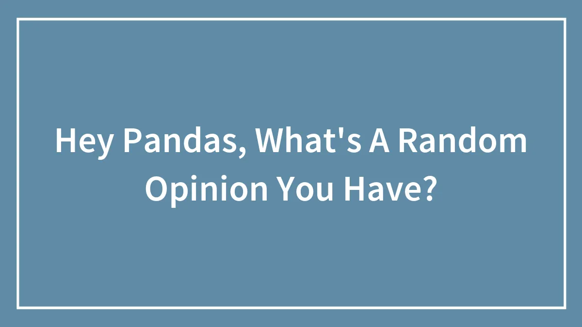 Hey Pandas, What's A Random Opinion You Have? (Closed)