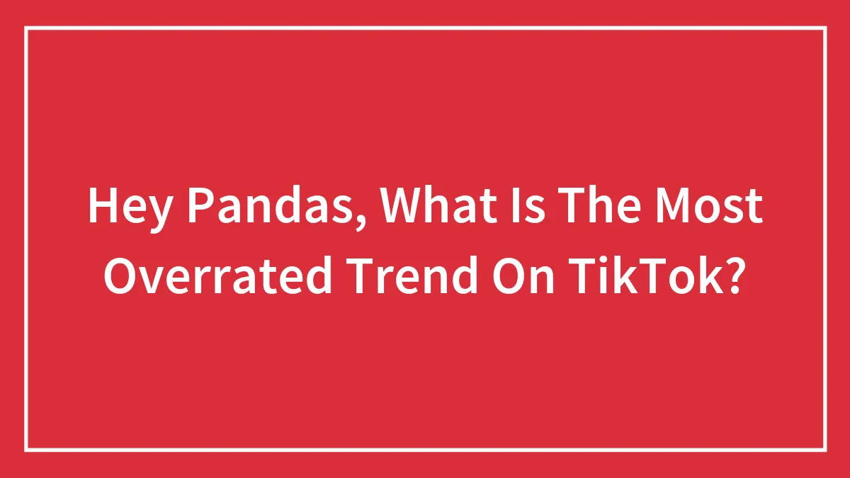 Hey Pandas, What Is The Most Overrated Trend On TikTok?