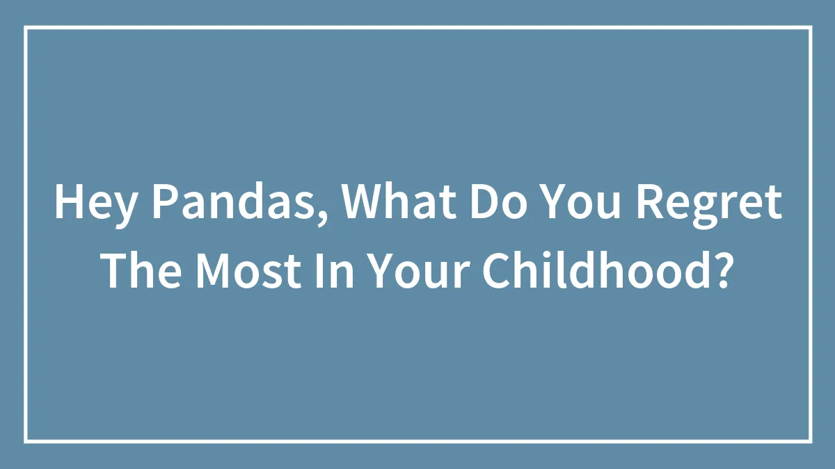 Hey Pandas, What Do You Regret The Most In Your Childhood?