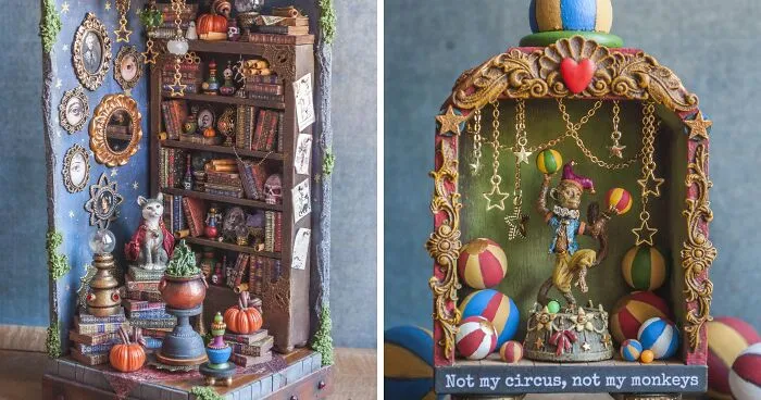I Am An Artist Who Makes Dioramas; Here Are My Wizard's Room And Circus
