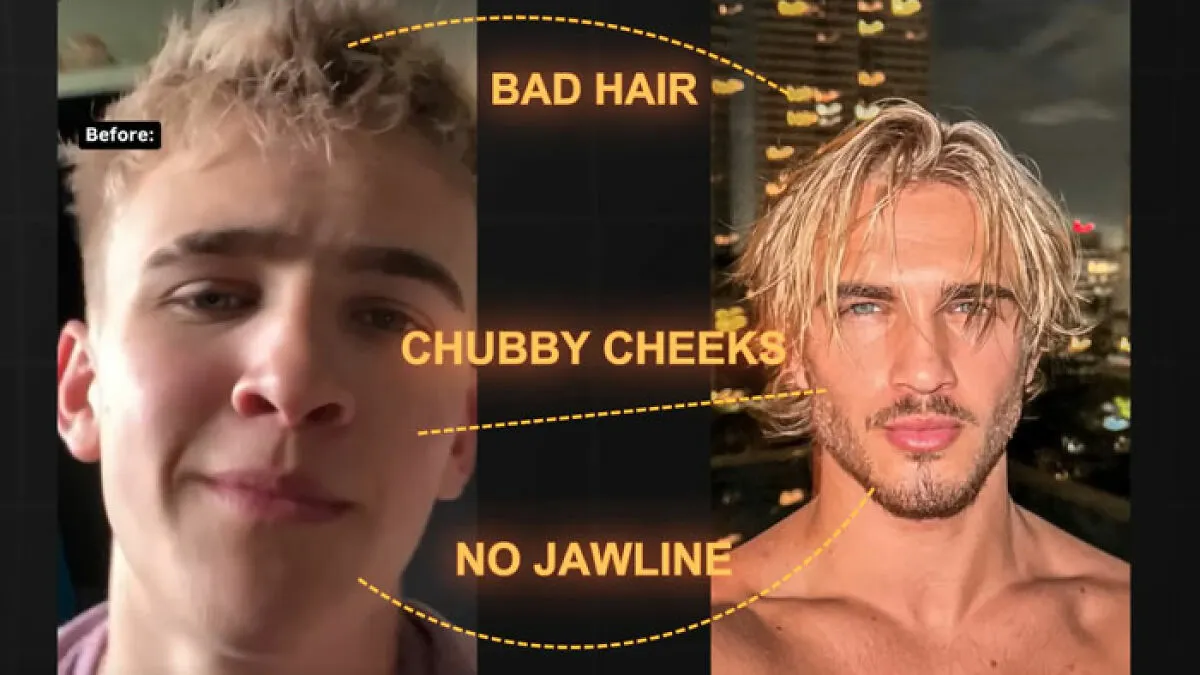 Man’s Before-And-After Stuns The Internet—All Thanks To Three "Looksmaxxing" Tricks