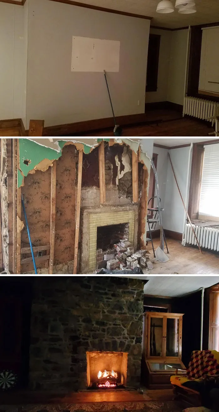 Circa 1792 - Before And After Fireplace Reno