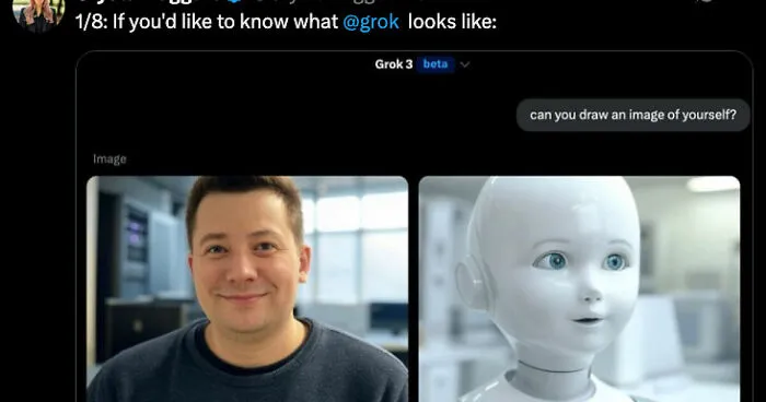 AI Grok Drew A Picture Of Itself; Here Are 13 Interactions That This Person Had