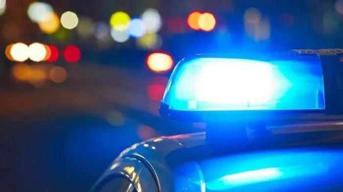 Police car with flashing lights at night, symbolizing a typical Florida Man incident.