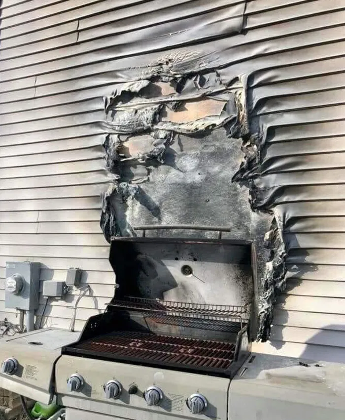 New Homeowner At 26 And Grilled Too Close To The Plastic Siding Of My House And Warped It