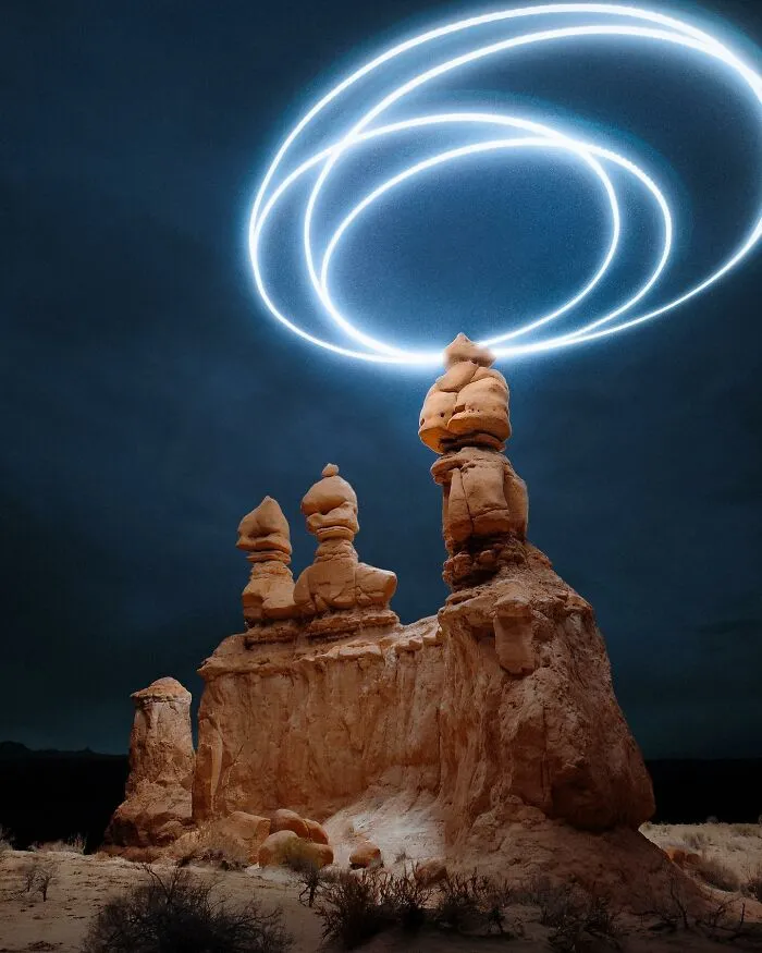 Surreal Landscapes Lit By Drones: 24 Photographs By Reuben Wu