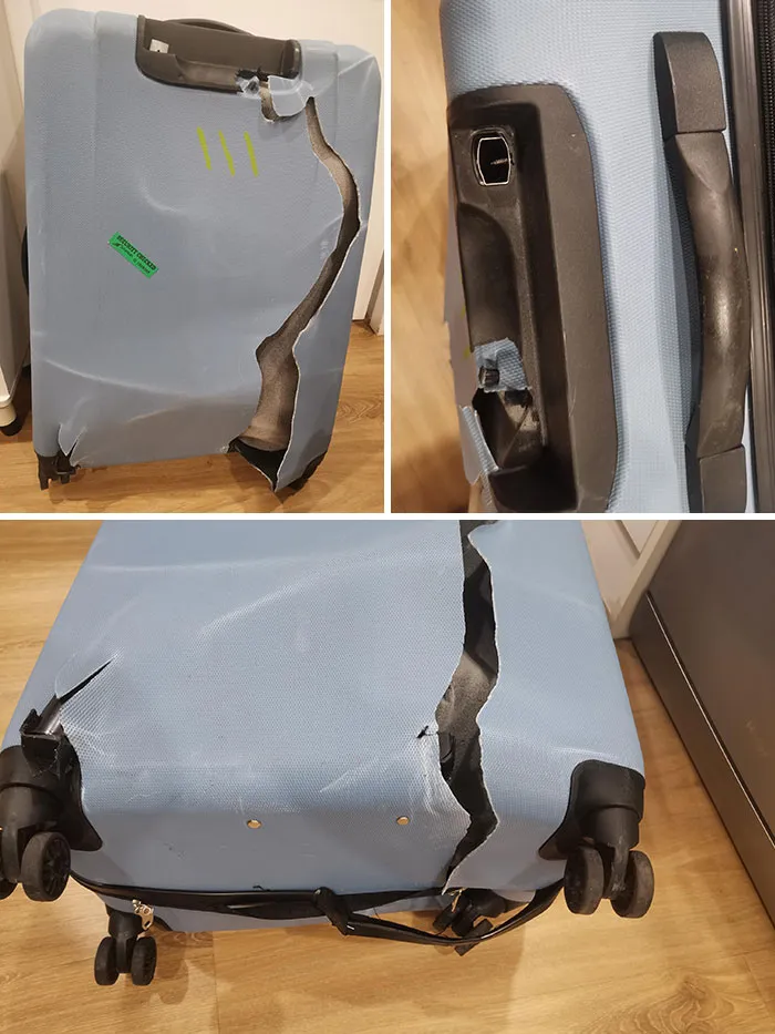 Baggage "Handled" By Airline. Flight All The Way To Nz, Final Photo Is The Identical Luggage