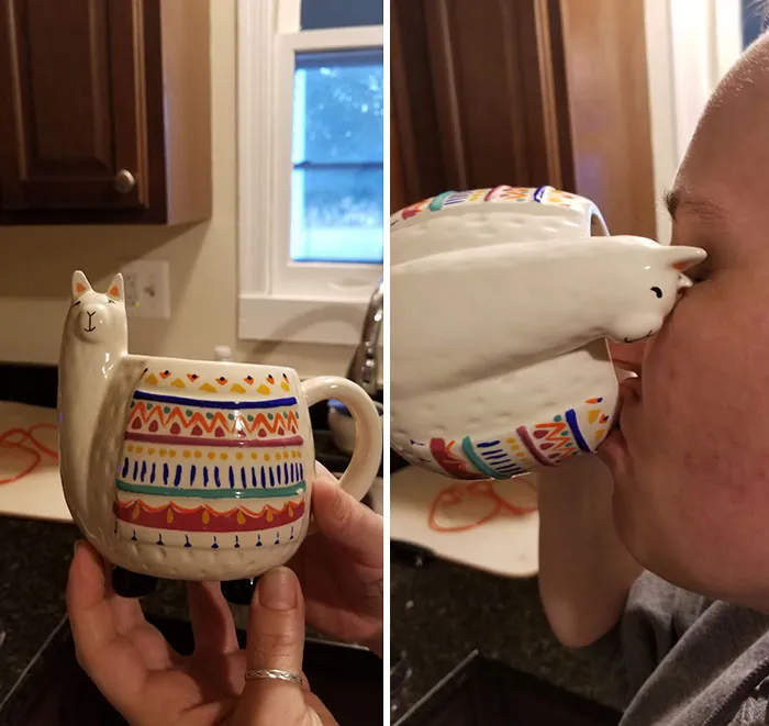 Después de la taza gato, llega la taza llama