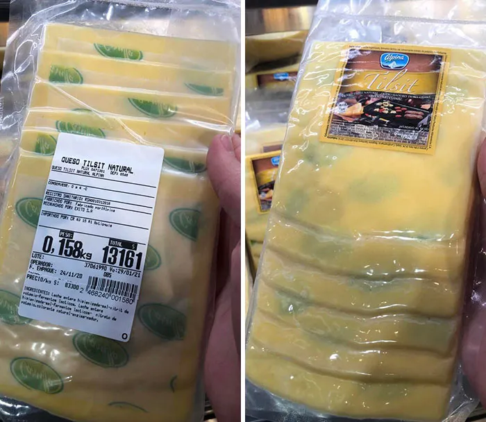 El papel separador de este queso en lonchas hace que parezca que tiene moho