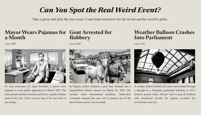 Can You Spot The Real Weird Event?