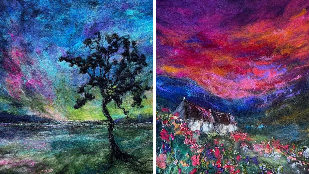42 Incredible Artworks Of Various Scenery Felted By This Artist