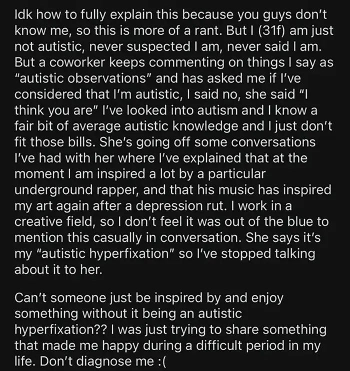 Coworker Keeps Telling Me That I’m Autistic