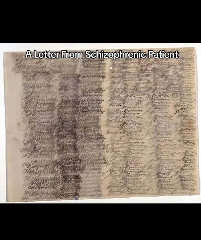 A handwritten letter with overlapping text, illustrating one of the spooky facts about our world that might leave you disturbed.