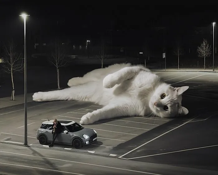 If Cats Were Giants: 24 Surreal Images Created By This Artist (New Pics)