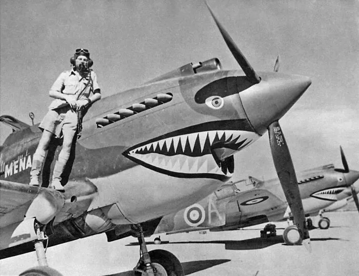 Curtis Tomahawk Iia Fighter Named “Menace” With Flying Officer Neville Bowker Of Raf 112 Squadron In North Africa, Mid 1941