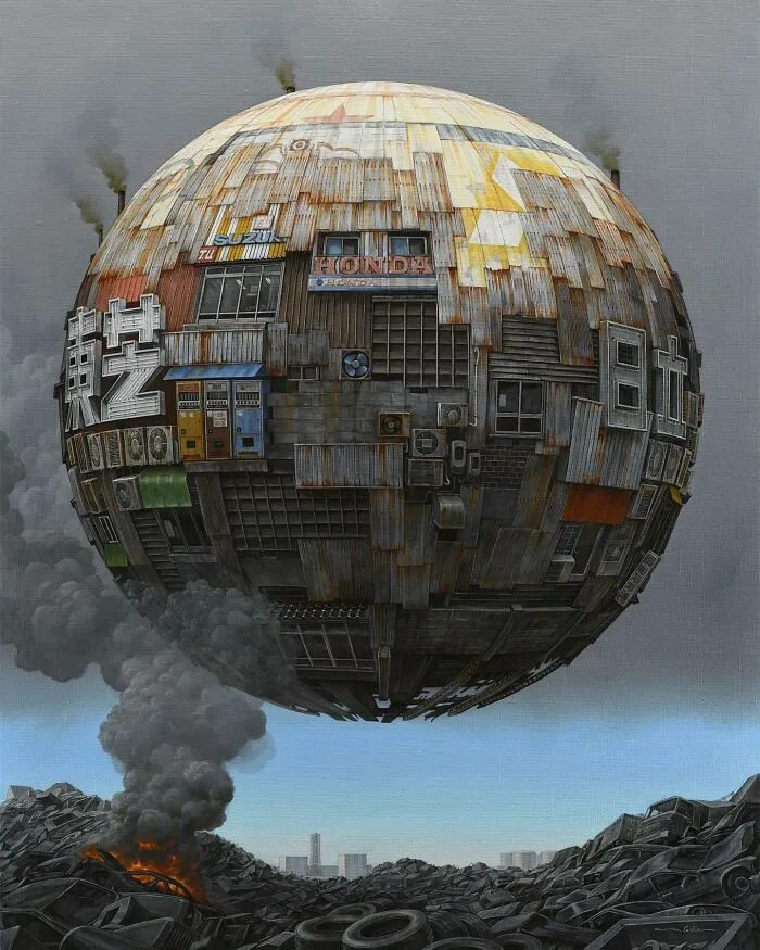 30 Futuristic And Eerie-Looking Orb Paintings That Symbolize Post-Apocalyptic Earth, By This Artist