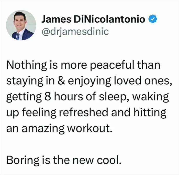 "Be Boring": Doctor Shares Health Tips That Might Make Your Life Better