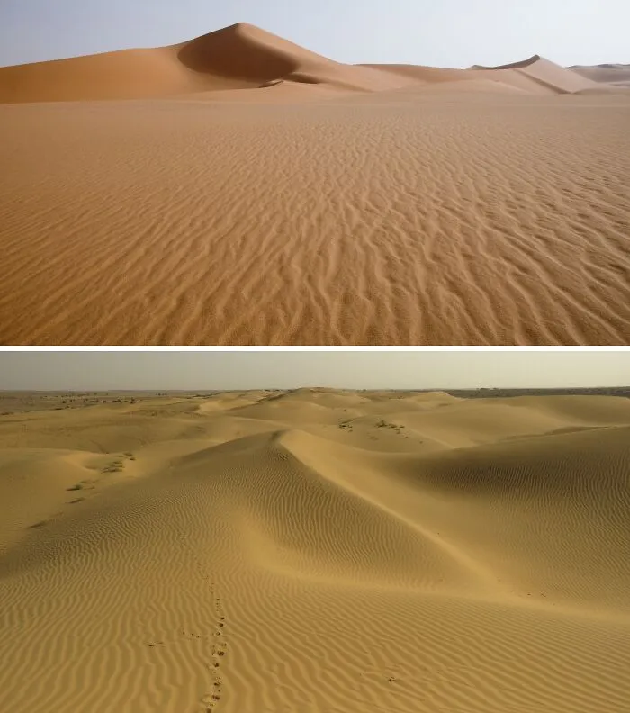 Sahara Desert, Africa And Thar Desert, India