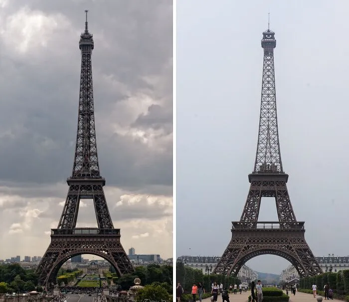 Eiffel Tower, Paris And Its Replica In Tianducheng, China