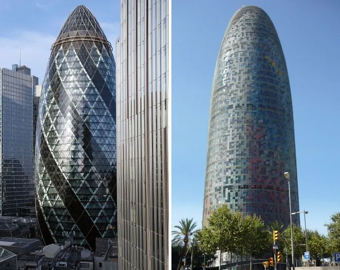 The Gherkin In England And Torre Glories In Spain