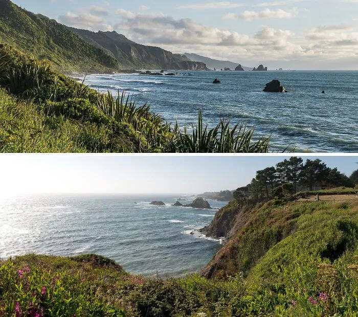 Motukiekie Beach, New Zealand And Pacific Ocean Coastline In Northern California