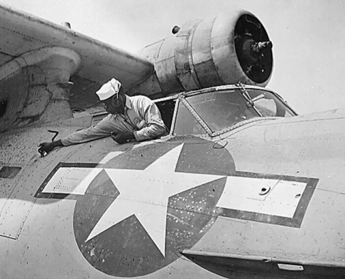 Mechanics Work On Pby At Nas Seattle, Wa