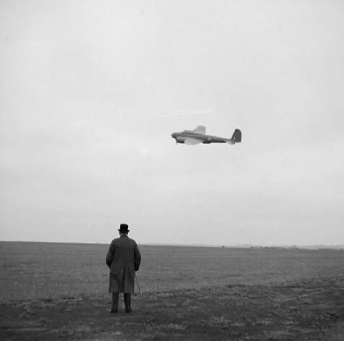 Winston Churchill In The Second World War, With Boeing Fortress Mk.i Overhead, 6 June, 1941
