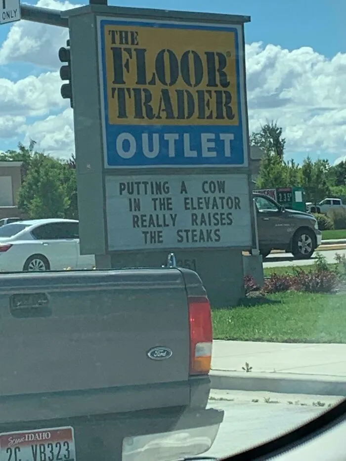 Owner Of The Store Is A 70 Year Old Man Who Changes The Sign Himself Every Couple Of Days. Very Wholesome Indeed