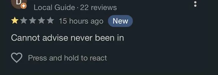 Have Been Working So Hard To Keep Our Review Score H**h As It Affects Our Standing In Our Company, Gets Left This