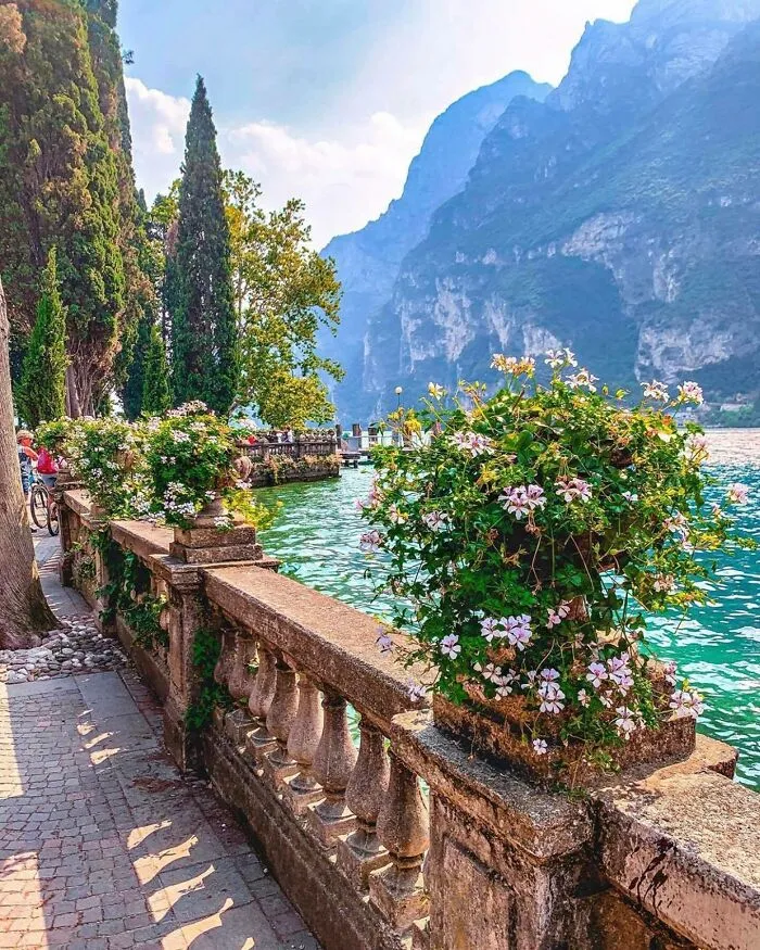 View From The Lakeside Promenade On The Shores Of Lake Garda, Northern Italy