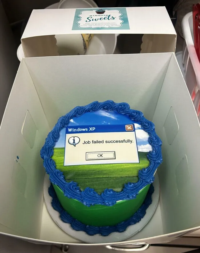 My “Going Away” Cake From My Last Day At Work At An IT Company