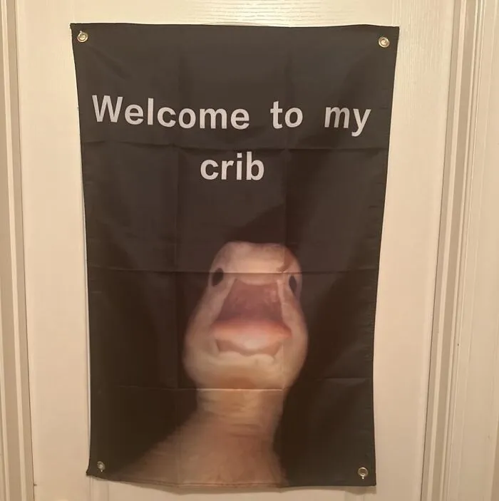 Make Your Guests Feel Right At Home (Or Slightly Terrified) With This <a Style="Display:inline;" Href="Https://Www.amazon.com/Clrieos-Welcome-Durable-Grommets-College/Dp/B0ch8g5kzk?ie=utf8&linkcode=ll1&tag=bppeacock-20&linkid=451575e1a4a681fe5a539b2aec33e3d1&language=en_us&ref_=as_li_ss_tl" Target="_blank"><span Style="Font: Inherit; Color: #d74b1f;"> Hilarious Room Sign </Span> That's Guaranteed To Ward Off Unwanted Visitors