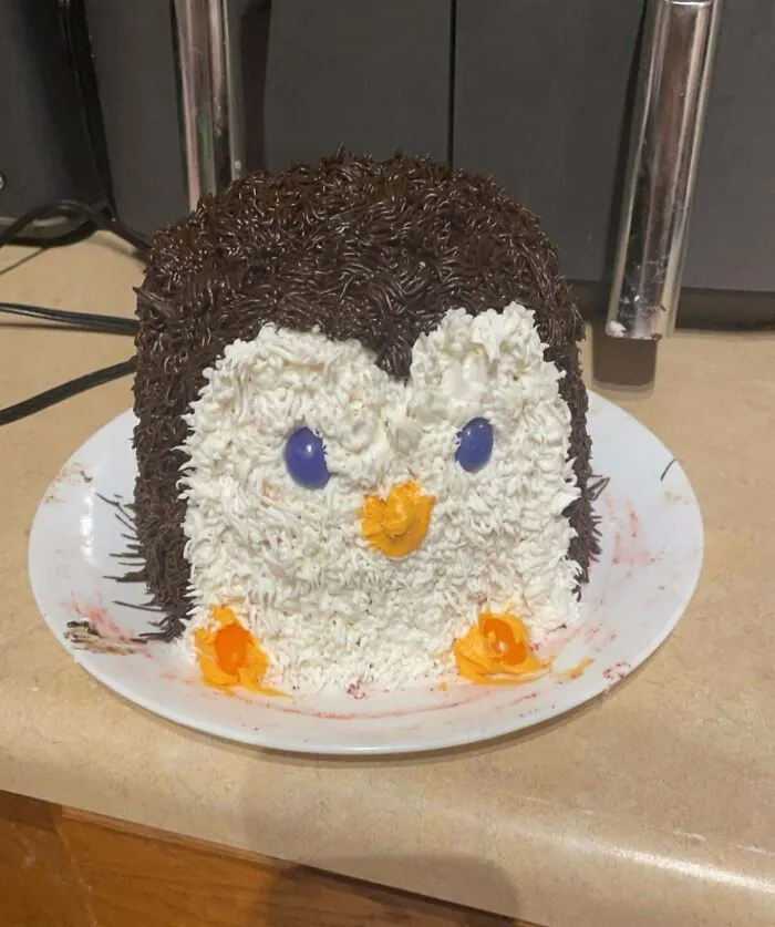 Mi marido pidió una tarta de pingüino para su cumple