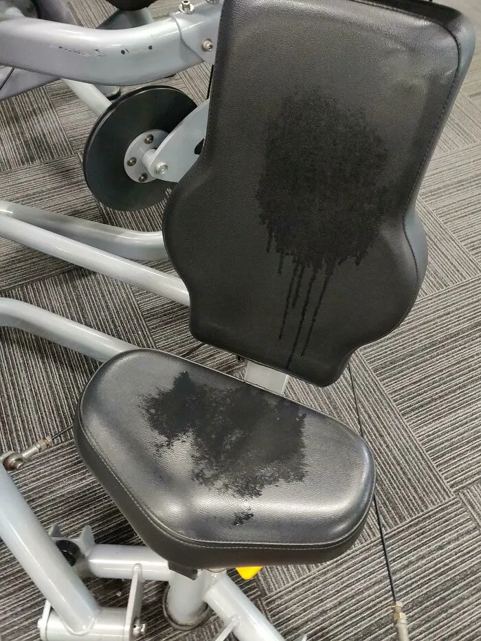 People Sweat, That's Fine, But Who Leaves Their Puddles Behind Like This Without Wiping Down?