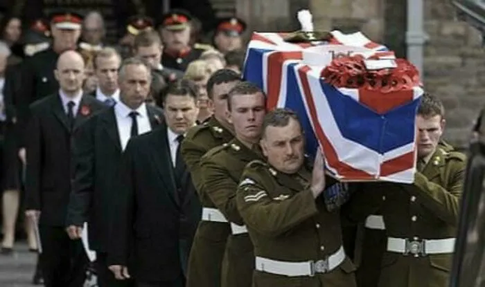 The Funeral Of Private Richard Hunt, The 200th British Soldier To Die In Afghanistan, 2009. In Total, 454 British Service Personnel Died During The War In Afghanistan
