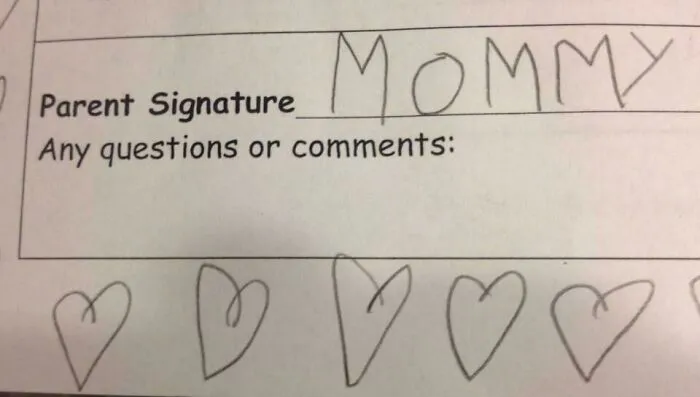 My 5 Year Old's Attempt To Forge My Signature. Nailed It