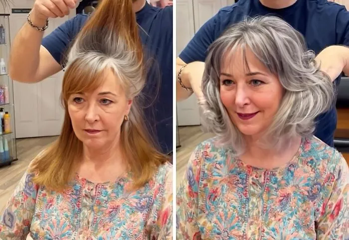 30 People Before And After Embracing Their Natural Gray Hair (New Pics)