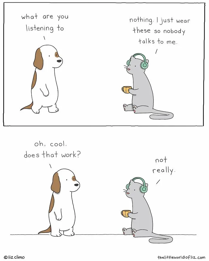 22 Funny Everyday Moments Of Talking Animals Illustrated By "The Simpsons" Animator Liz Climo (New Comics)