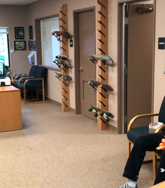 My School Has Racks In The Front Office For Kids To Put Their Skateboards On During The Day