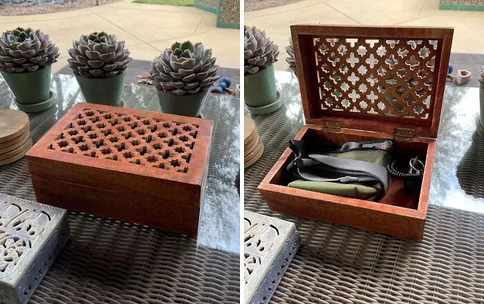 Give Your Random Bits And Bobs A Sophisticated Hiding Place Inside A <a Style="Display:inline;" Href="Https://Www.amazon.com/Decorative-Wooden-Jewelry-Hinged-Trellis/Dp/B09jjyszjr?ie=utf8&th=1&linkcode=ll1&tag=bpantelope-20&linkid=59e55213ee8946278fad9d2669fe699f&language=en_us&ref_=as_li_ss_tl" Target="_blank"><span Style="Font: Inherit; Color: #d74b1f;"> Decorative Wooden Storage Box </Span>