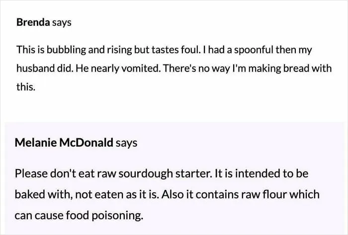 Please Don’t Eat Raw Sourdough Starter