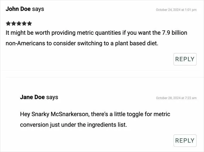 How Dare You Not Have Metric Measurements, Also I Can't Read