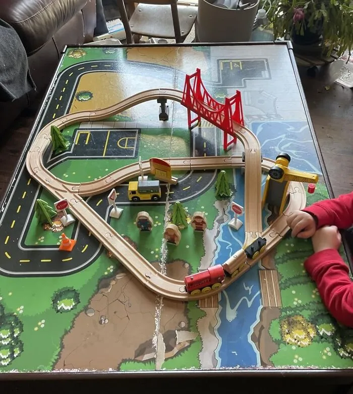 <a style="display:inline;" href="https://www.amazon.com/Tiny-Land-110pcs-Chuggington-Melissa/dp/B09SLRX7V7?ie=UTF8&th=1&linkCode=ll1&tag=bponion-20&linkId=5f7f696863eee38901610fe634e6783a&language=en_US&ref_=as_li_ss_tl " target="_blank"> "<span Style="Font:inherit;color:#d74b1f;">Train tracks</Span> are awesome. As an adult it even keeps me entertained. We try to make the longest track we can and they all love that." - <span Style="Font:inherit;color:#808080"> Void-Flower-2022</Span>