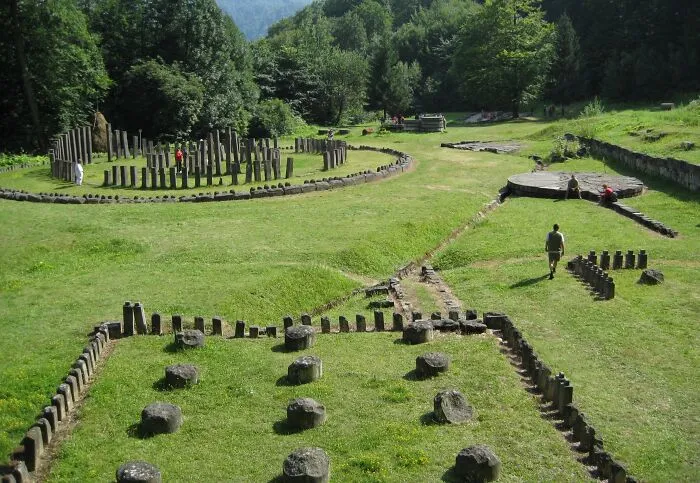 Ruins Of Andesite Sanctuaries And Solar Disk At Sarmizegetusa Regia, Romania
