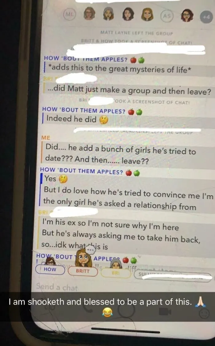 When A Guy Accidentally Adds All The Girls He’s Tried To Date To A Group Snap Chat