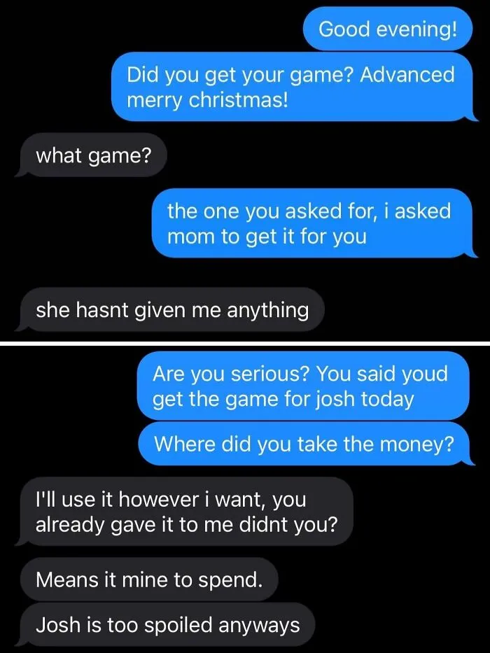 Lashing Out On My Ex-Wife For Not Buying Our Son The Game He Asked For Christmas