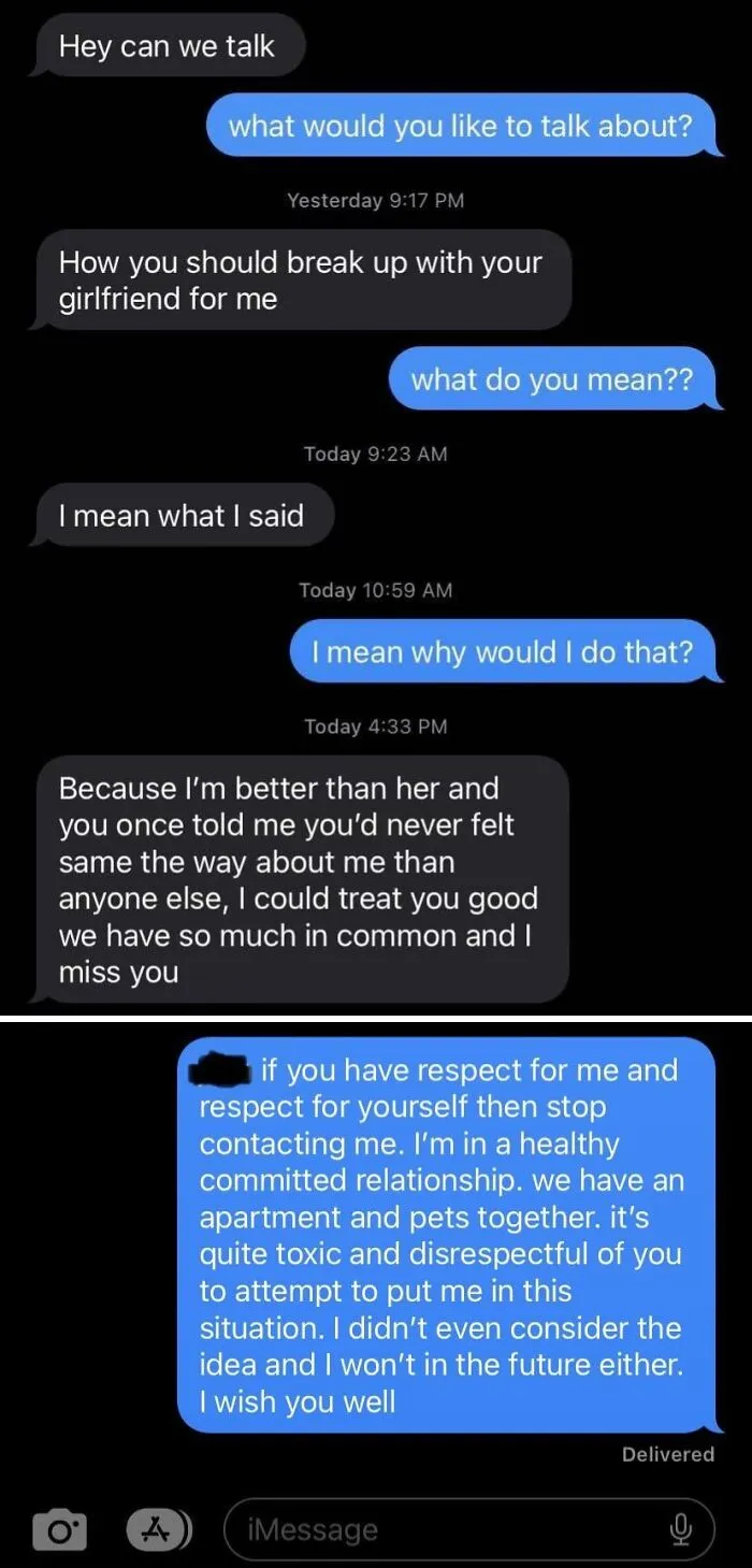 Ex Continued To Text Me After Over A Year Had Passed And Finally Threw A Hail Mary