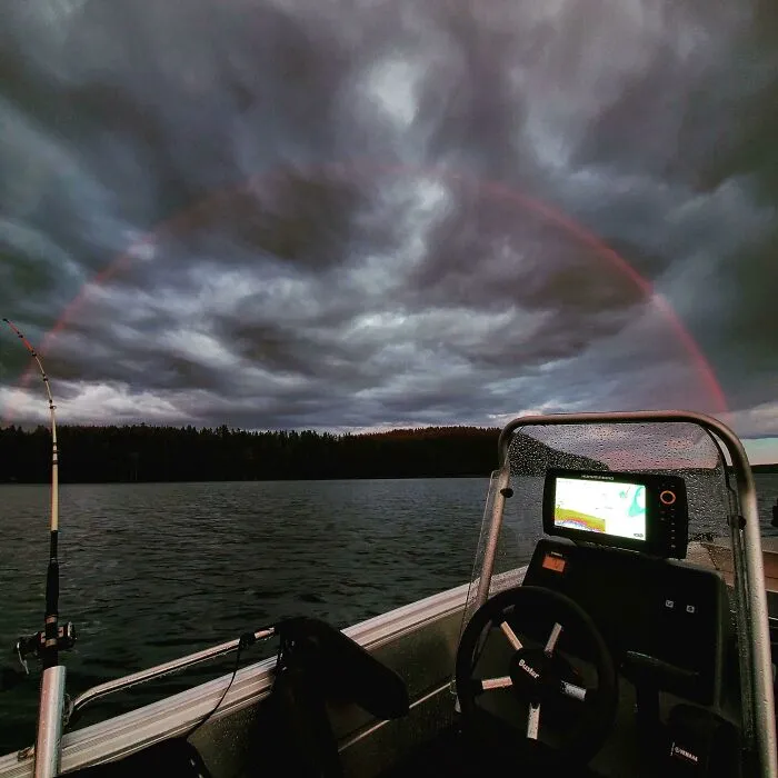 This Red Only Rainbow I Saw At Midnight In Finland