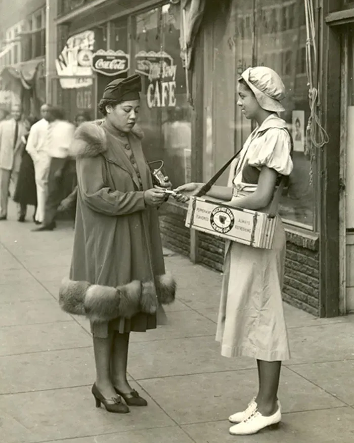 Beechnut Gum Girl On 17th St. N. Little Savoy Cafe Birmingham Alabama, 1940's