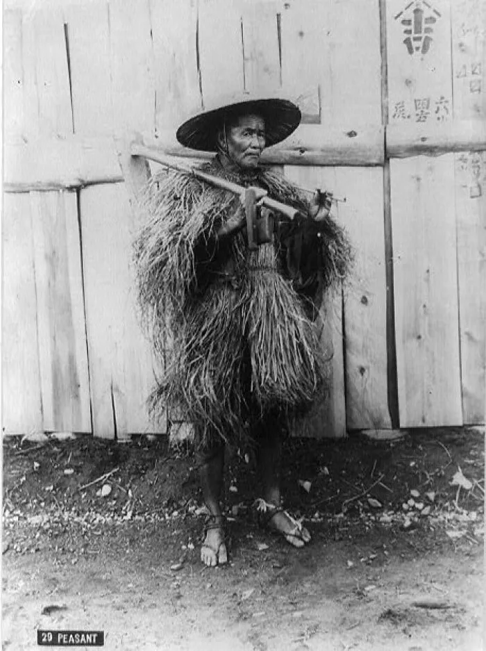 Peasant Wearing Raincoat Of Straw, Japan, Ca. 188-